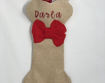 Large Personalized Dog Bone Stocking
