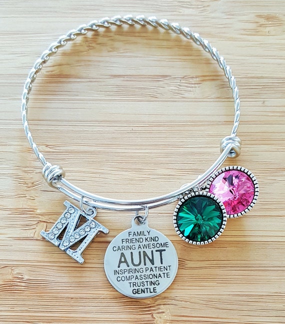 Aunt Gift Aunt Bracelet Gift for Auntie Gifts for Aunts Birthstone Bracelet Aunt Jewelry Mom Bracelet Step Mom Bracelet Stepmom Gift