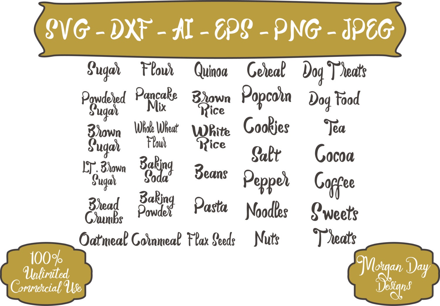 Download Canister Labels SVG Labels SVG Kitchen SVG Kitchen