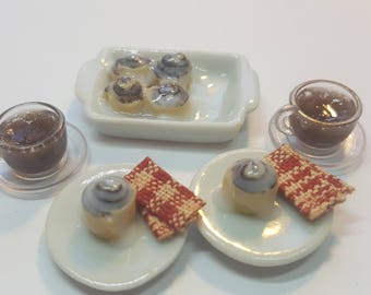 1:12 Cinnamon rolls set miniatures dollhouse