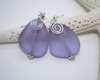 Purple Sea Glass Earrings Seaglass Earrings Sea Glass Jewelry Beach Glass Earrings Beach Glass Jewelry Beach Jewelry Seaglass Jewelry 080