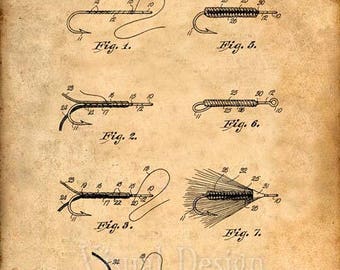 Fly Fishing Patent Print Fly Fishing Art Print