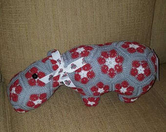 Crochet Ohio State University, Hippopotamus The Hippo, Heidibears Design