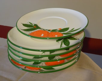 Six Hand Painted Snack Plates