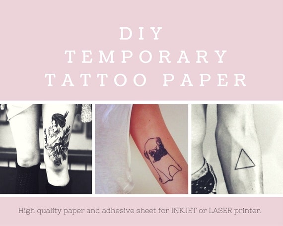 DIY Temporary Tattoo Paper. Inkjet or Laser printer. Print