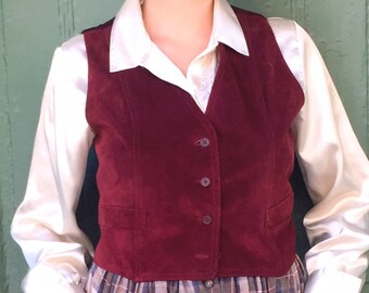 Burgundy suede vest medium