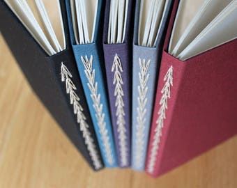 Large Long Stitch Notebook with Blank Pages and Hard Covers