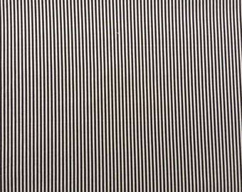 Japanese Sevenberry fabric - Cotton - black stripes - by 50 cm (110 x)