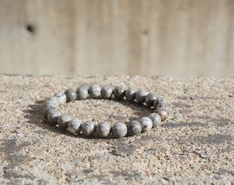 Grey tera jasper - Beaded Bracelet