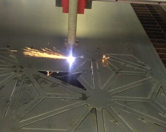 Plasma cut mild steel wall garden art screen