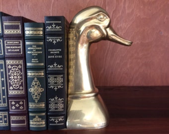 Solid Brass Duck Bookend-Large Brass Duck Doorstop