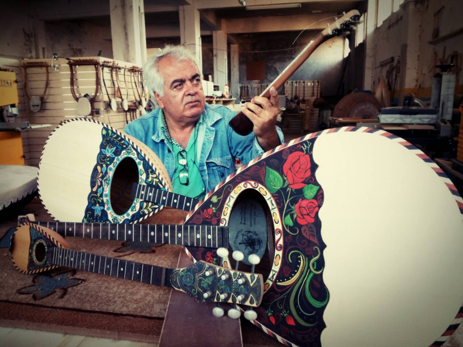 Bouzouki Hand painted Unique GreekTurkish Traditional
