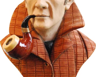 Sherlock Holmes Figurine Bust Handpainted Made by Peakdalesculptures