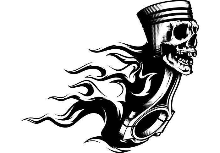 Flaming Piston Sticker Tool Bob Hot Rod Skull Flames Vinyl Decal My Xxx Hot Girl 0538