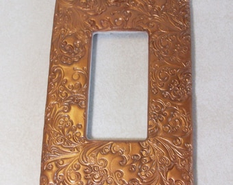 ON SALE was 14.95 Screwless rocker style single light switch cover curly swirly bronze
