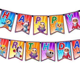 Go Jetters - Happy Birthday flag banner