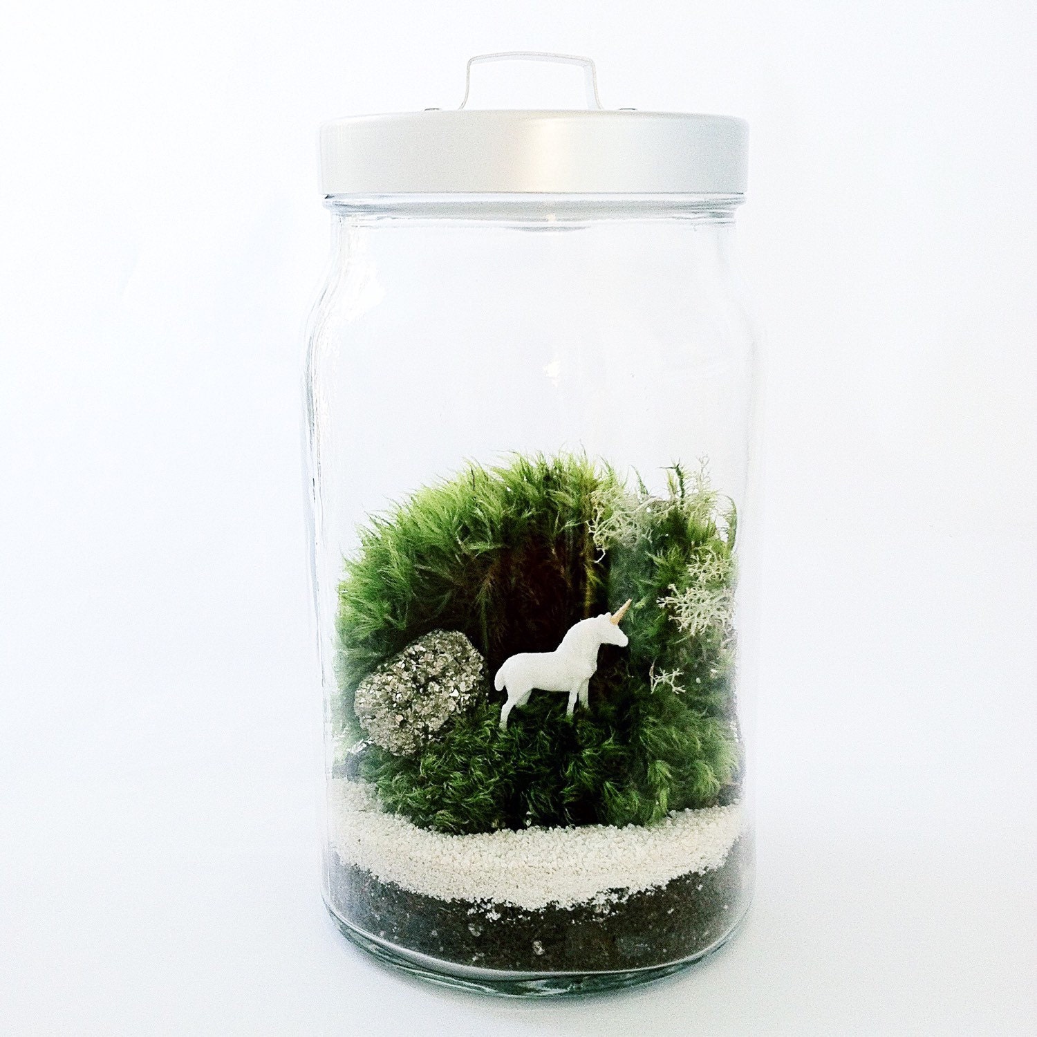 Gemstone Unicorn Terrarium Kit Glass Terrarium Moss