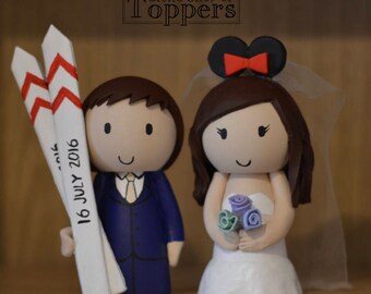 Wedding Cake Topper - Ski Groom & Mouse Ear Bride