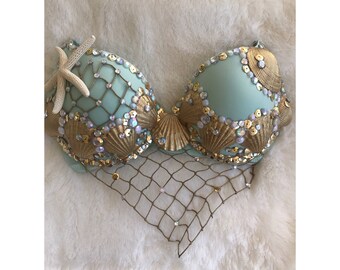 Sea shell mermaid bra