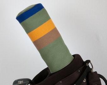 Pendleton Wool Rocky Mountains Golf Club Driver Cover, Golf Club Head Cover, Golf Club Headcover, Green Stripe Golf Club Cover