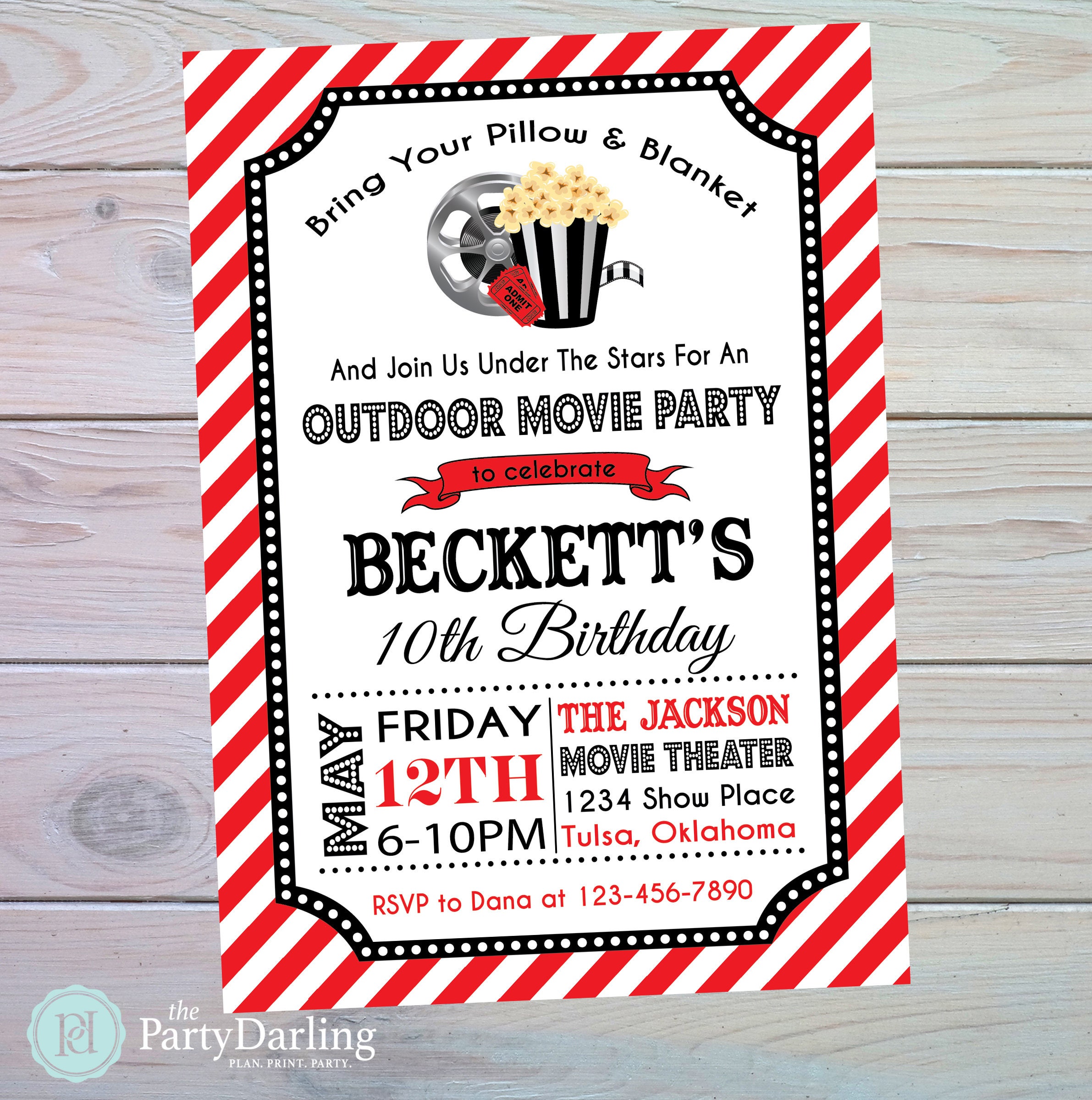 movie party invitation movie birthday invitation movie movie invitation