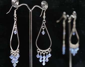Light Sapphire Dangly Swarovski Earrings