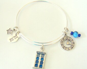 Dr. Who Expandable Wire Bangle Bracelet by EverTrend, Stackable Bangle Bracelet
