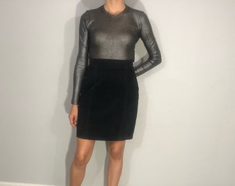Suede leather skirt