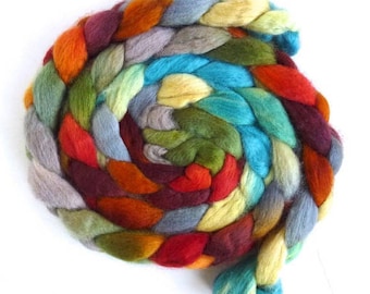 BFL Wool Roving - Hand Painted Spinning or Felting Fiber, Simple Answer1