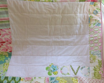 Personalized Baby Name Quilt- Nicey Jane floral prints
