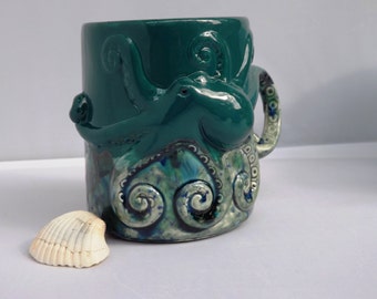 Octopus Mug Handmade Ceramic Mug from my Charleston, SC Studio