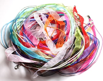 10pc - neck Organza and cotton 47 cm - 4558550080936 towers necklaces
