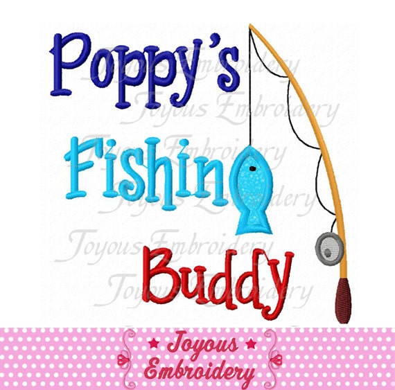 Download Instant Download Poppy's Fishing Buddy Applique Embroidery
