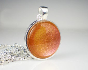 Gold Pink Orange Glitter Nail Polish Necklace Jewelry Orly Brush It On Nail Polish