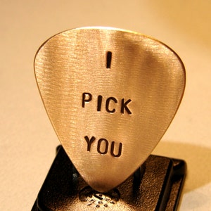 Bronze Guitar Pick Handmade with I Pick You - Custom Guitar Pick GP009