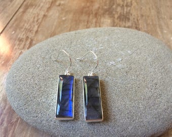 925 Sterling silver labradorite gemstone earrings