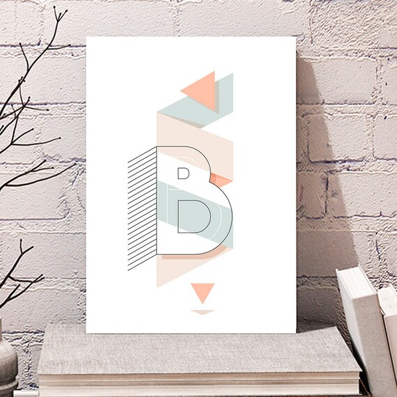 B Letter Poster Typography Print B Alphabet Print