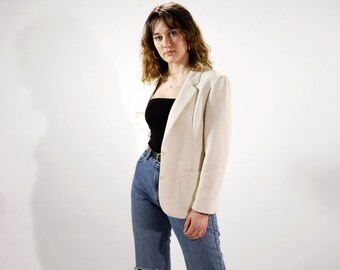 Vintage Cotton Blend Blazer Eggshell Cream (M-L)