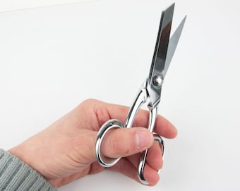 FRATELLI BARBIERI 7.7” , Italy import, leather scissors-silver color, Leather craft tools, MLT- P00000PQ
