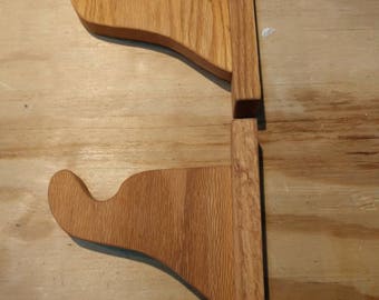 Oak curtain rod brackets