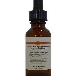 Intensive Anti Aging Serum with Copper Peptide(GHK-Cu) and Hyaluronic Acid 1.2 oz