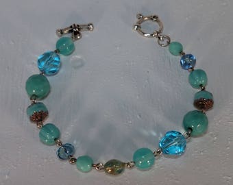 Aqua Multi Beaded Bracelet