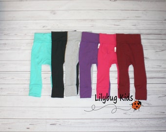 Solid Color Maxaloones, grow with me pants, fits over cloth diapers, bum circle pants, boy, girl, cloth diaper pants, baby pants, baby gift