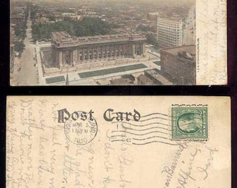 Bird's-Eye View Showing New Post Offioce and K. P. Building Indianapolis Indiana Vintage Postcard #191