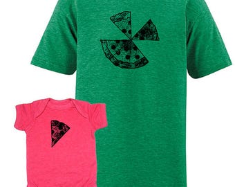 dad and baby pizza shirts