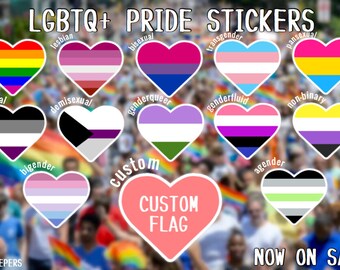 LGBTQ+ Pride Stickers ( LGBT Flags, Gay, Lesbian, Bisexual, Transgender, Pansexual, Asexual, Demisexual, Non-binary, Genderfluid, Laptop )