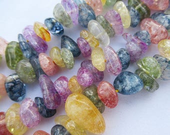 Natural Quartz Beads 10-20mm Chip Beads Quartz Bead Strands g001