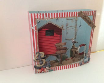 Card diorama 3D - A Beach - anchor Navy