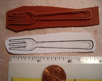 Fork rubber stamp un-mounted scrapbooking rubber stamping