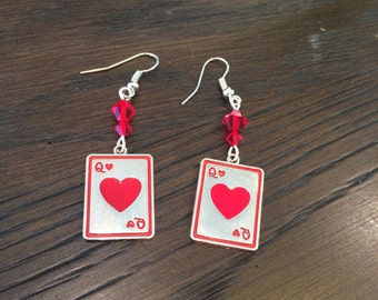 Queen of Hearts Swarovski Crystal Charm Earrings
